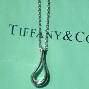 Tiffany & Co. Elsa Peretti Open Teardrop Necklace Pendant | Sterling Silver 925